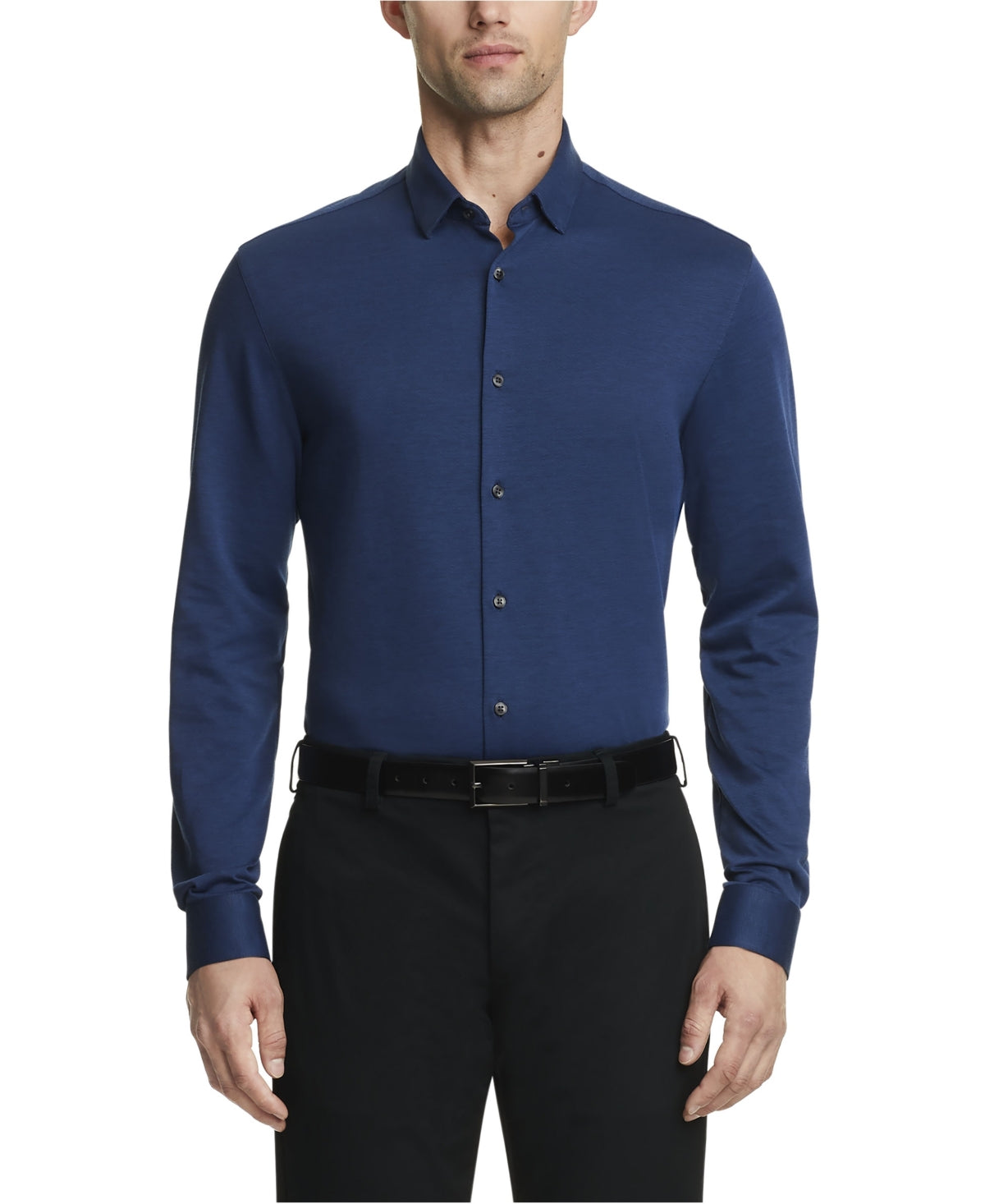 Calvin Klein Mens Extra-Slim fit Long Sleeve Button-Up Shirt Small Blue Solid