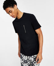 International Concepts Men's Cotton Zip Pocket T Shirt Black Xs