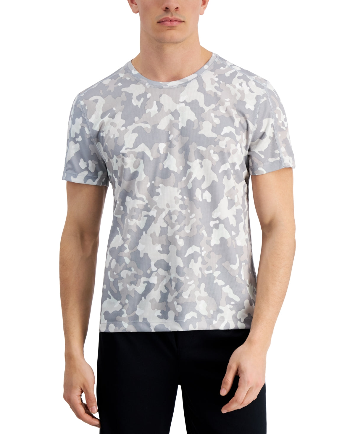 Id Ideology Men's Birdseye Printed Training T shirt Gray Xxl