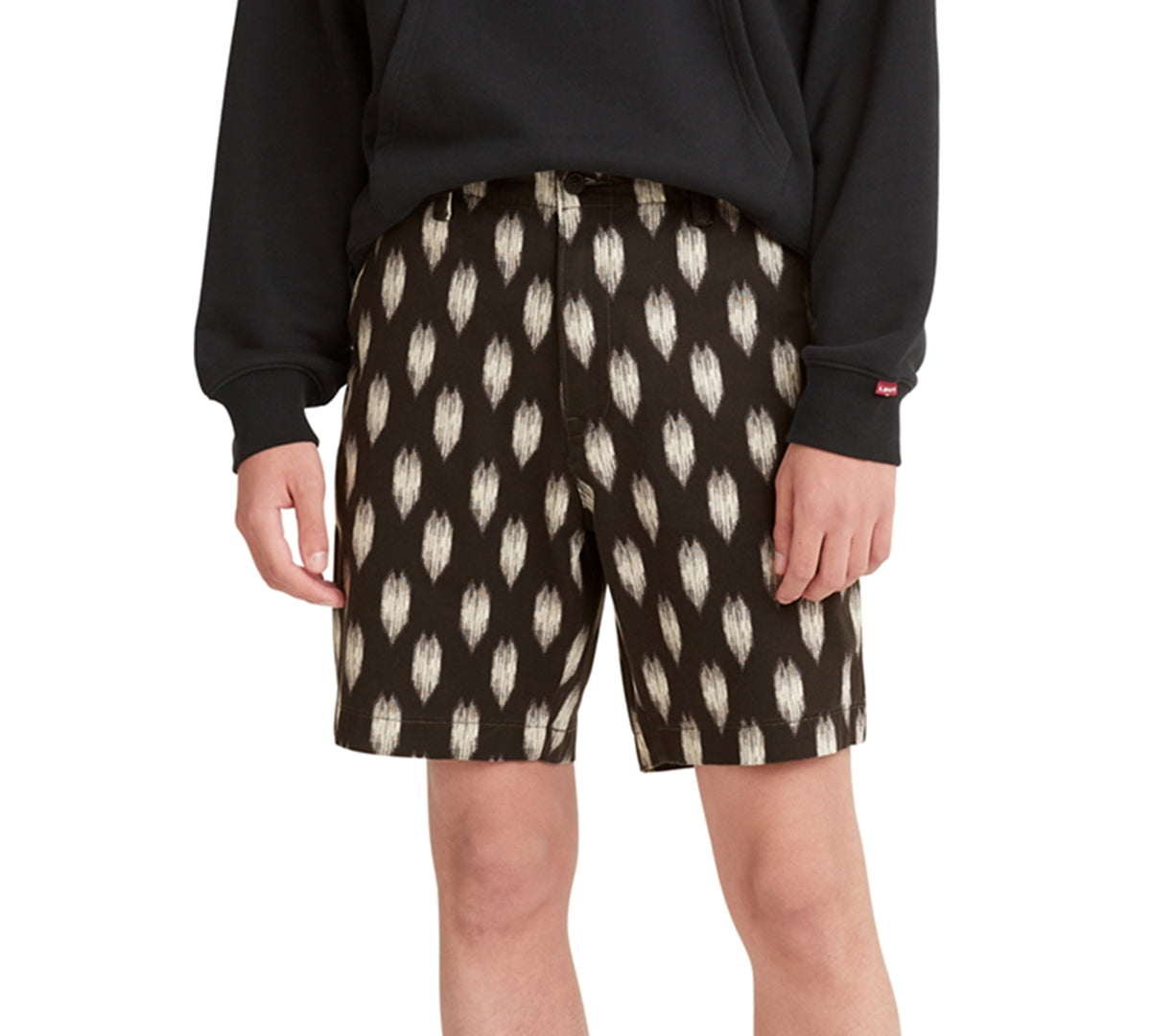 LEVI Mens Relaxed fit Chinos Shorts Medium Black Ikat Pirate