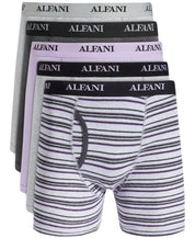 Alfani Men's 5-Pk. Stripe & Solid Boxer Briefs - Grey/ Mauve Gray Small