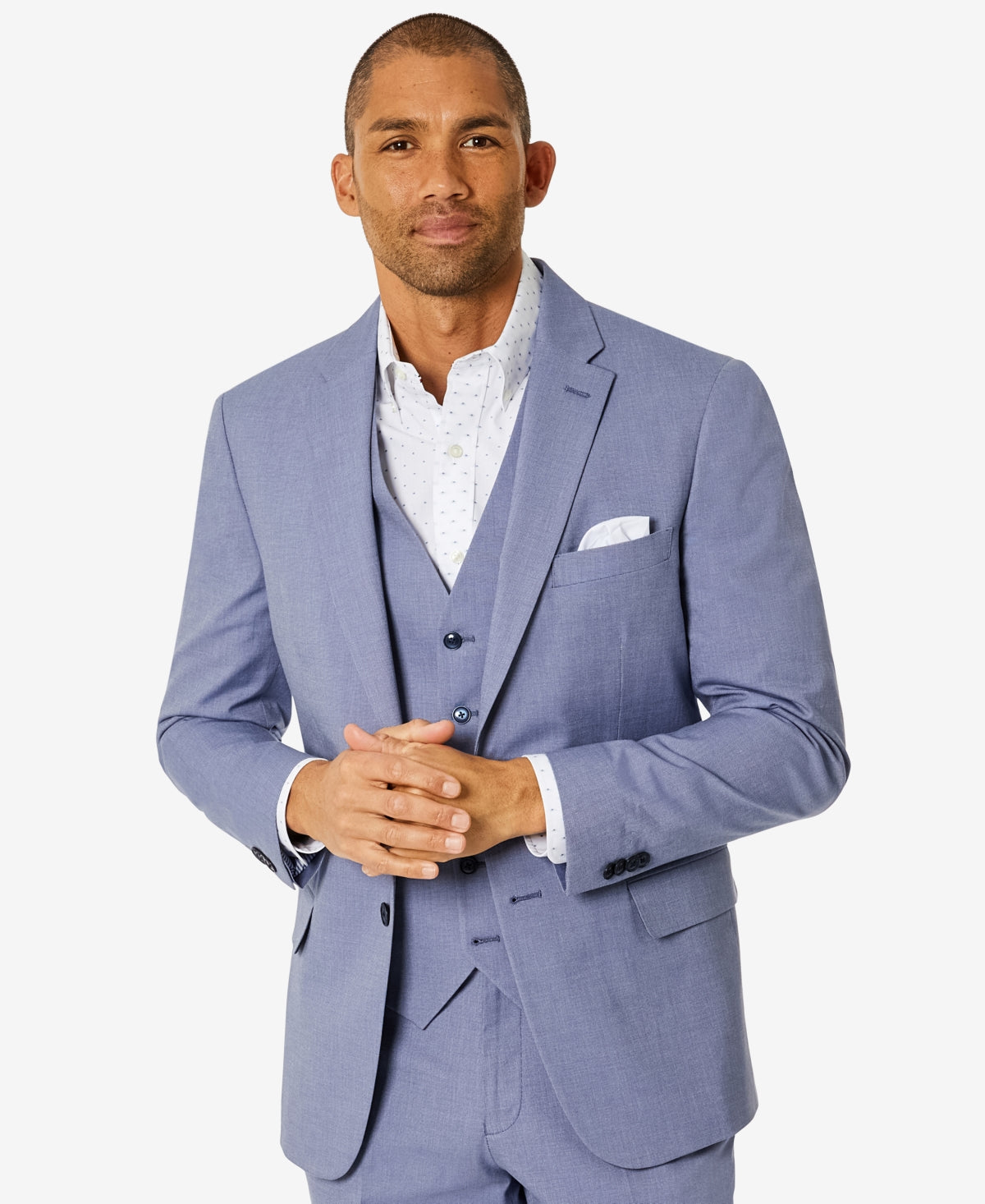 Tommy Hilfiger Mens Modern fit Suit Jacket Blazer 38 L Blue Solid Stretch