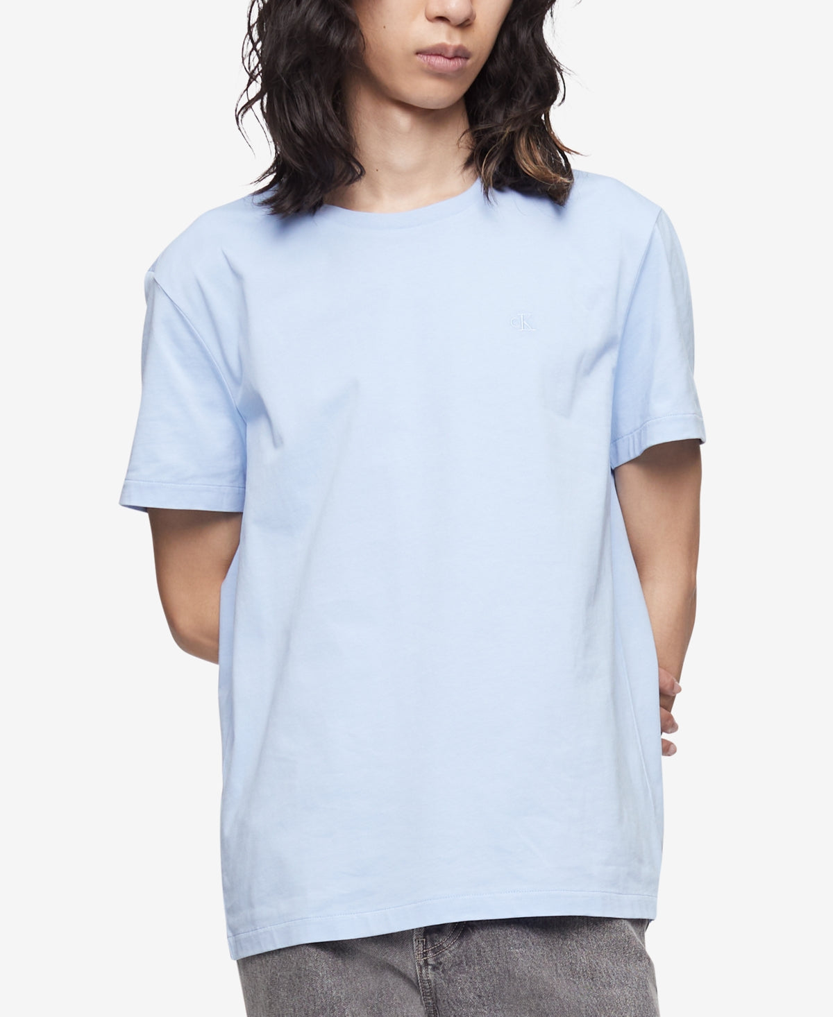 Calvin Klein Men's Cotton Crewneck T shirt  Serenity Blue Small