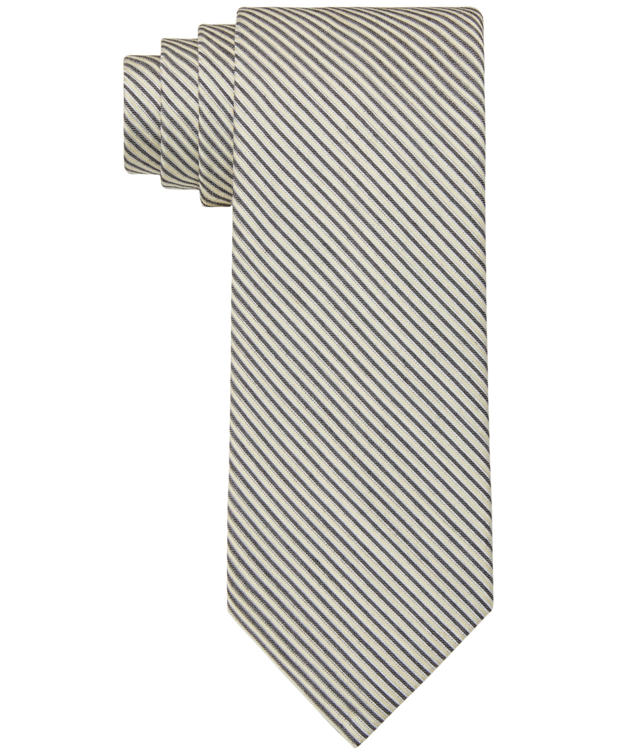 Calvin Klein Men's Rib Stripe Yellow Tie Necktie