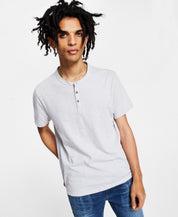 INC Men's Henley Shirt Light Grey MEDIUM