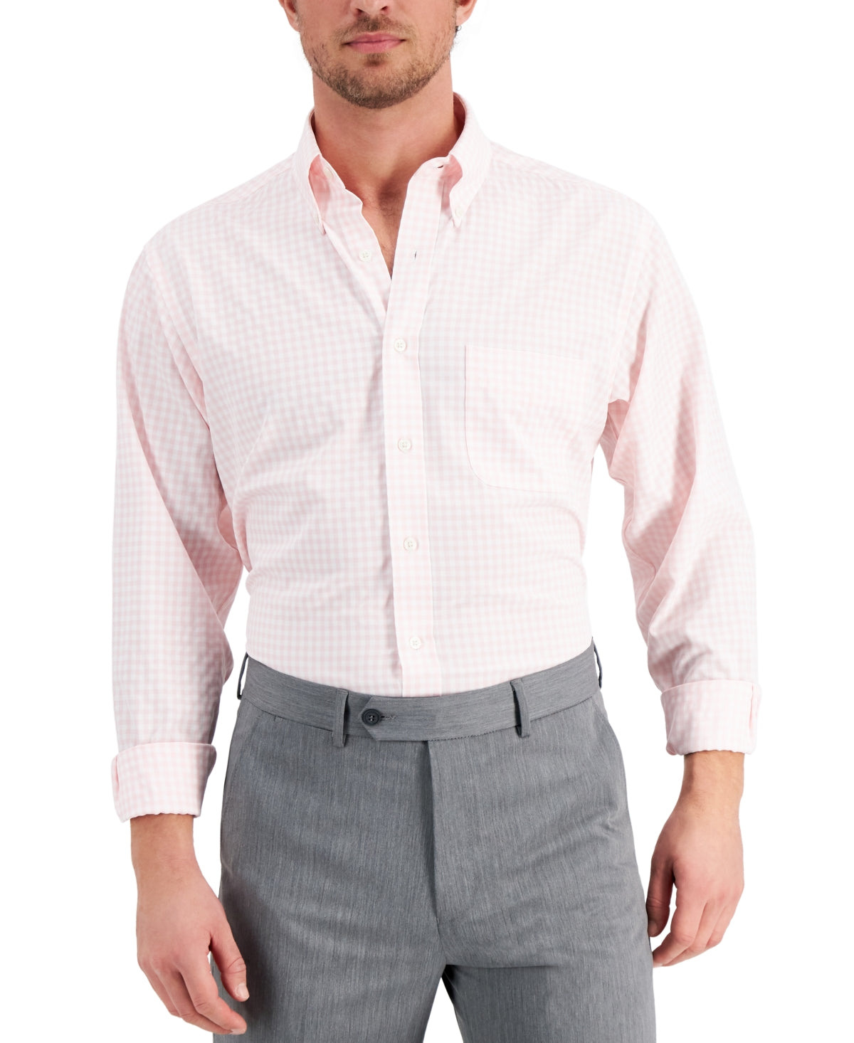 Club Room Men's Regular Fit Dress Shirt Pink 18 / 36-37