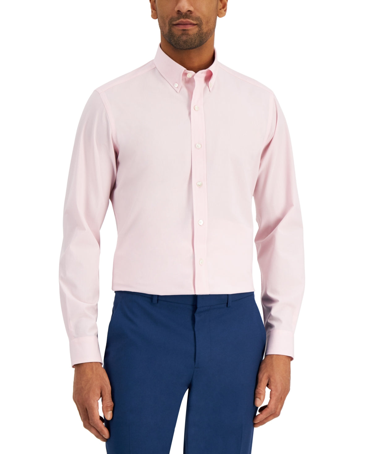 Club Room Men's Solid Pink Dress Shirt Small