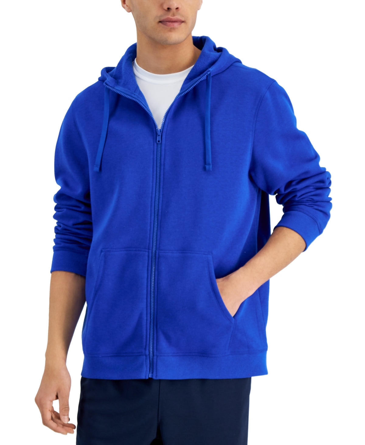 Id Ideology Men's Regular fit Solid Full zip Hoodie Sweatshirt Small Cobalt Blue