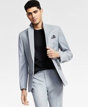 Bar III Mens Slim fit Wool Suit Jacket Blazer 40 S Light Grey Solid