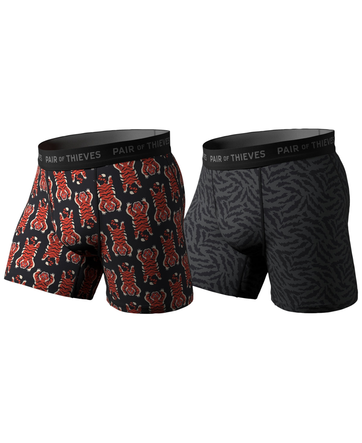 Pair of Thieves Mens 2 Pack Boxer Briefs Black/Red Large