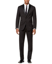 Kenneth Cole Mens Slim fit 2 Piece Tuxedo Suit 44 R / 37 Waist Black Solid