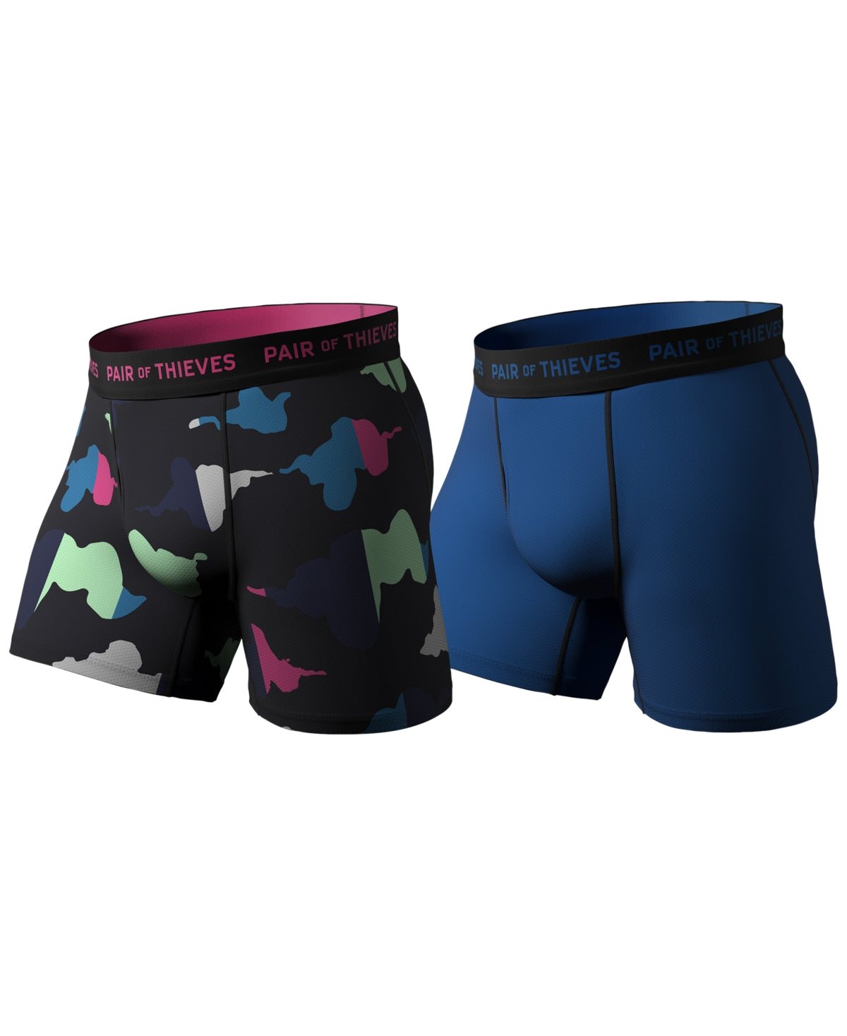 Pair Of Thieves Mens 2 Pack Regular fit Boxer Briefs Underwear Small Blue Solid