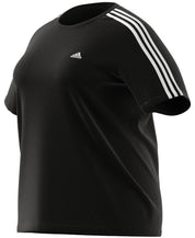 Adidas Womens Regular fit Short Sleeve 3 Stripes T-Shirt Shirt 3X Black Solid
