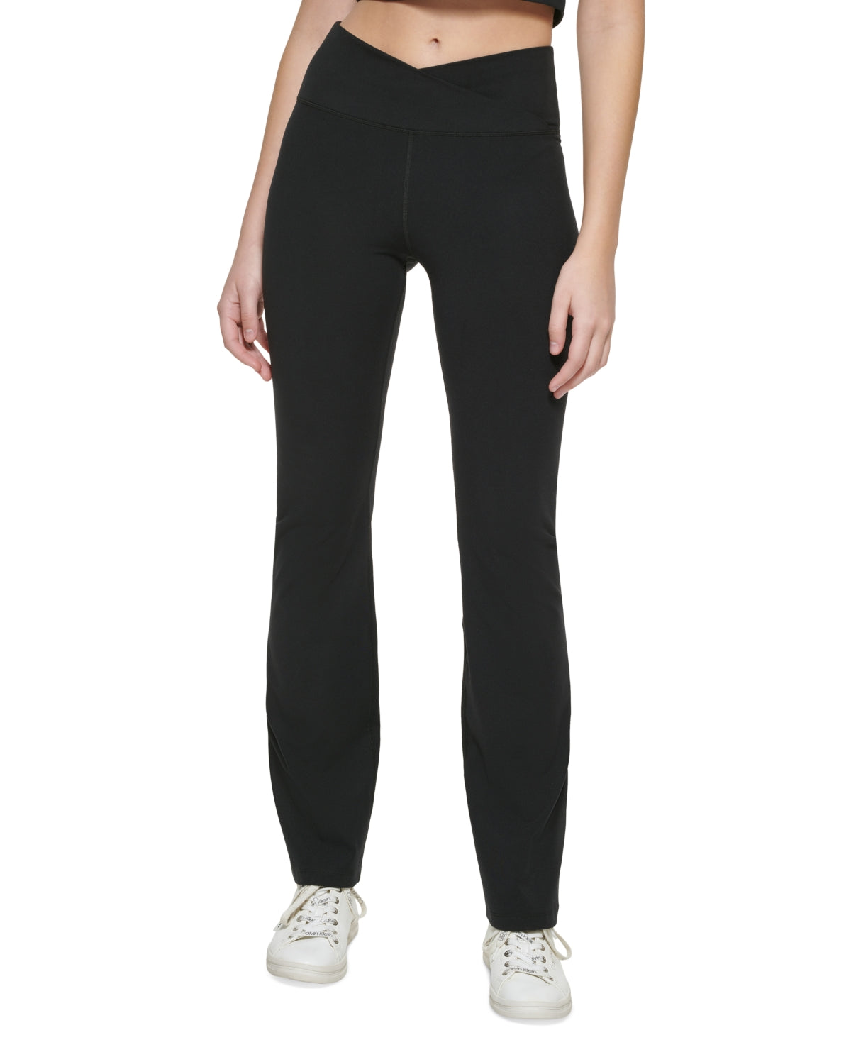 Calvin Klein Women Regular fit Crossover Waist Leggings Large Black Solid