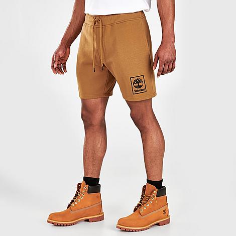 Timberland Men's Stack Logo Sweat Shorts Wheat Boot Brown XL