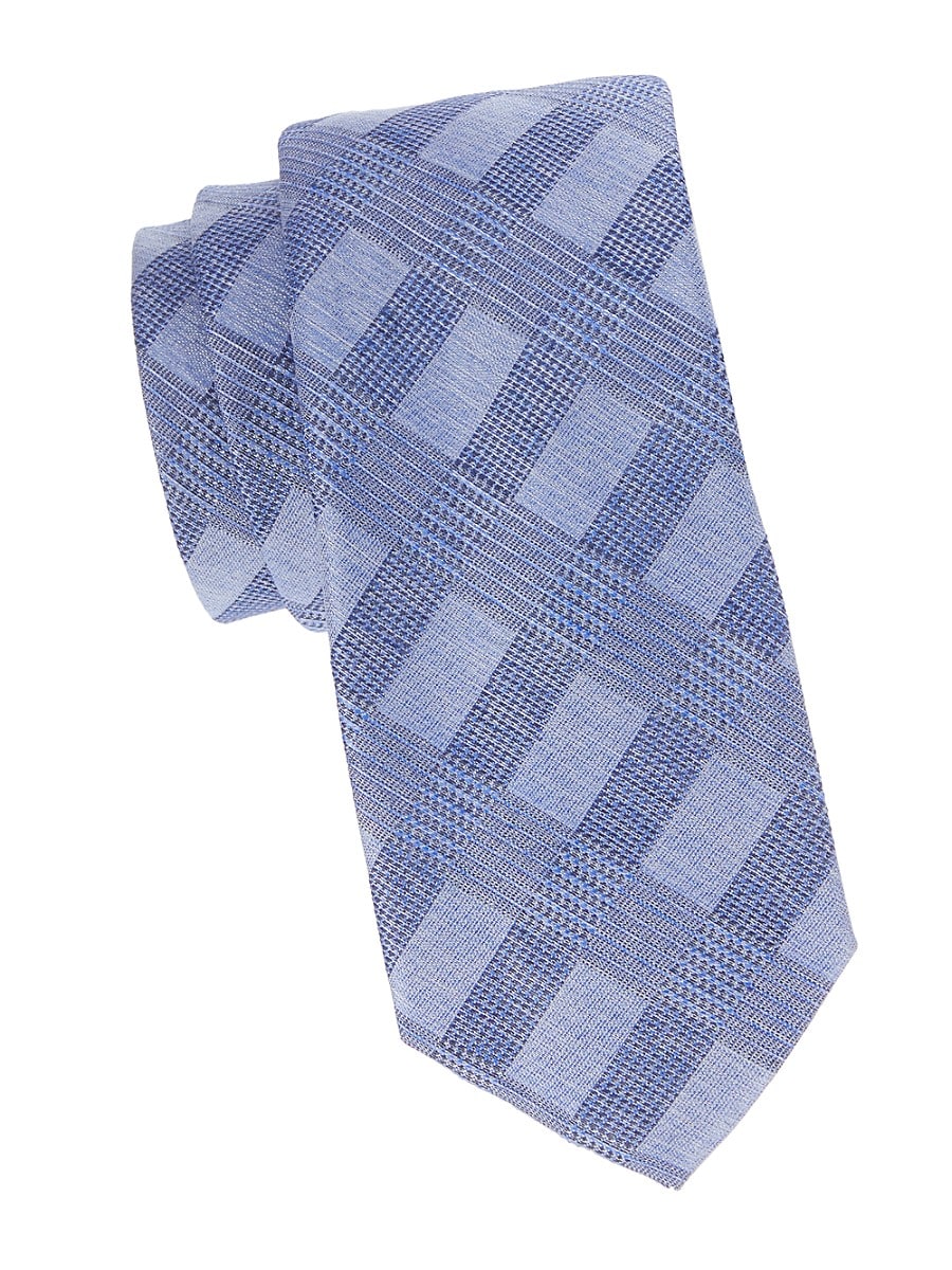 Calvin Klein Men's Chambray Check Slim Tie Necktie