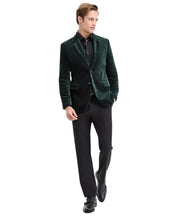 Hugo Boss Mens Slim fit Velvet Sport Coat Blazer 38 R Green Solid