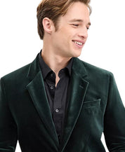 Hugo Boss Mens Slim fit Velvet Sport Coat Blazer 38 R Green Solid