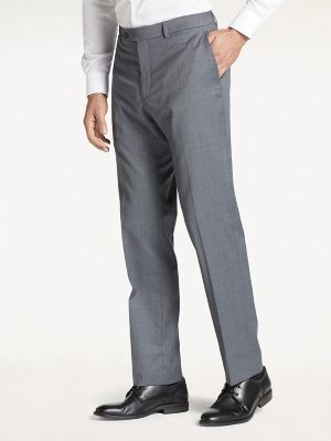 Tommy Hilfiger Mens Classic fit Dress Pants 40 / 30 Grey Solid Wool