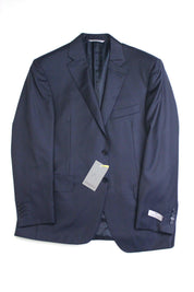 Canali Mens Siena Solid Navy Blue Suit Jacket 50C IT / 40S US Wool
