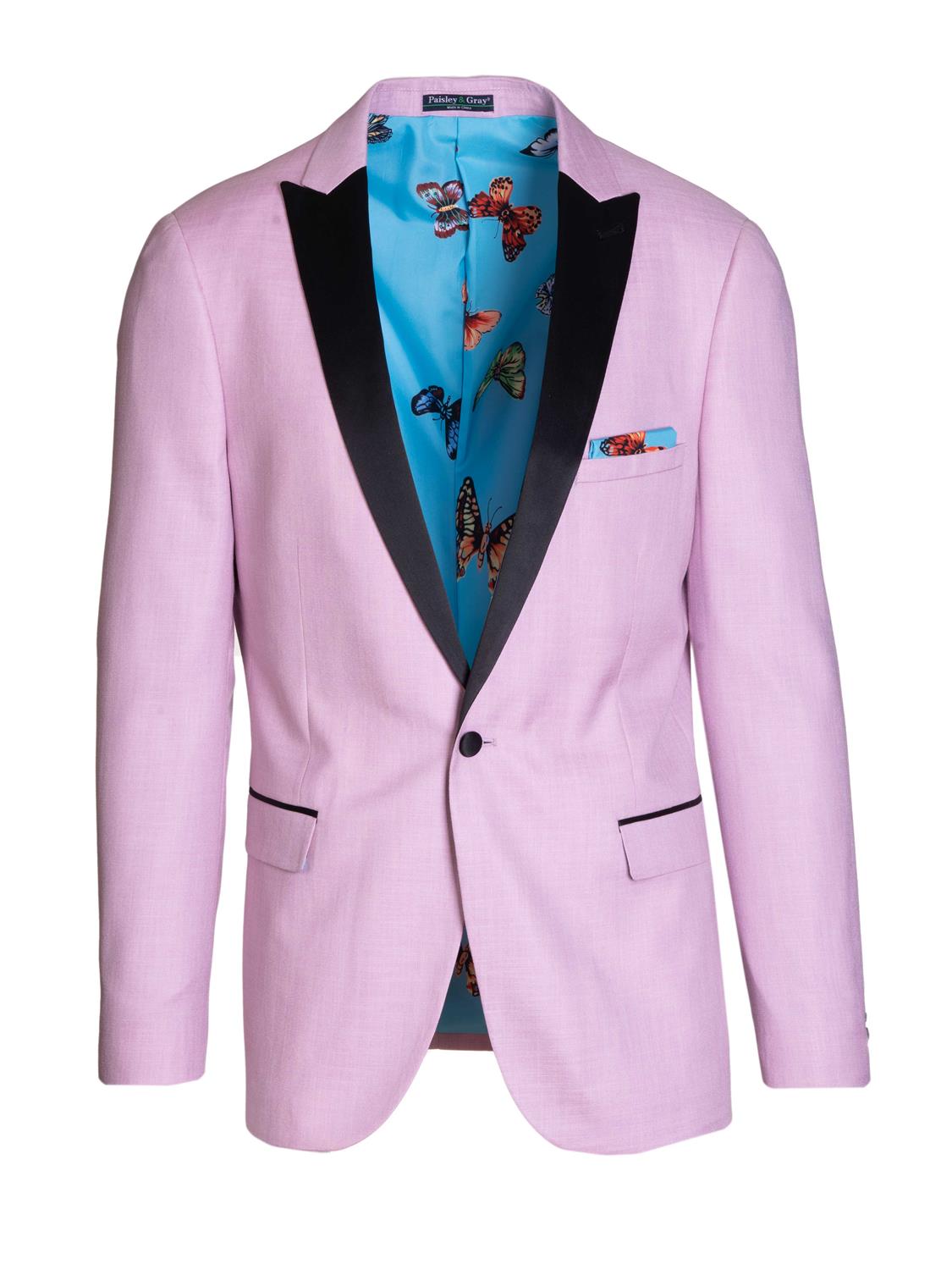 Paisley & Gray Men's Slim-Fit Tuxedo Jacket Orchid 38R