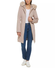 Cole Haan Women's Belted Coat Beige Bone Size 12 NO HOOD