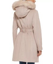 Cole Haan Women's Belted Coat Beige Bone Size 12 NO HOOD
