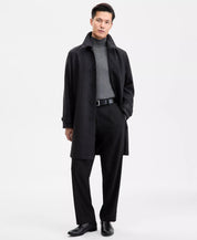 HUGO by Hugo Boss Men's Regular-Fit Houndstooth Overcoat Coat Medium Black
