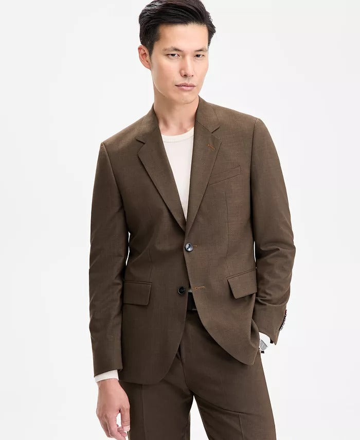 Hugo Mens Modern fit Suit Jacket Blazer 46 R Brown Solid