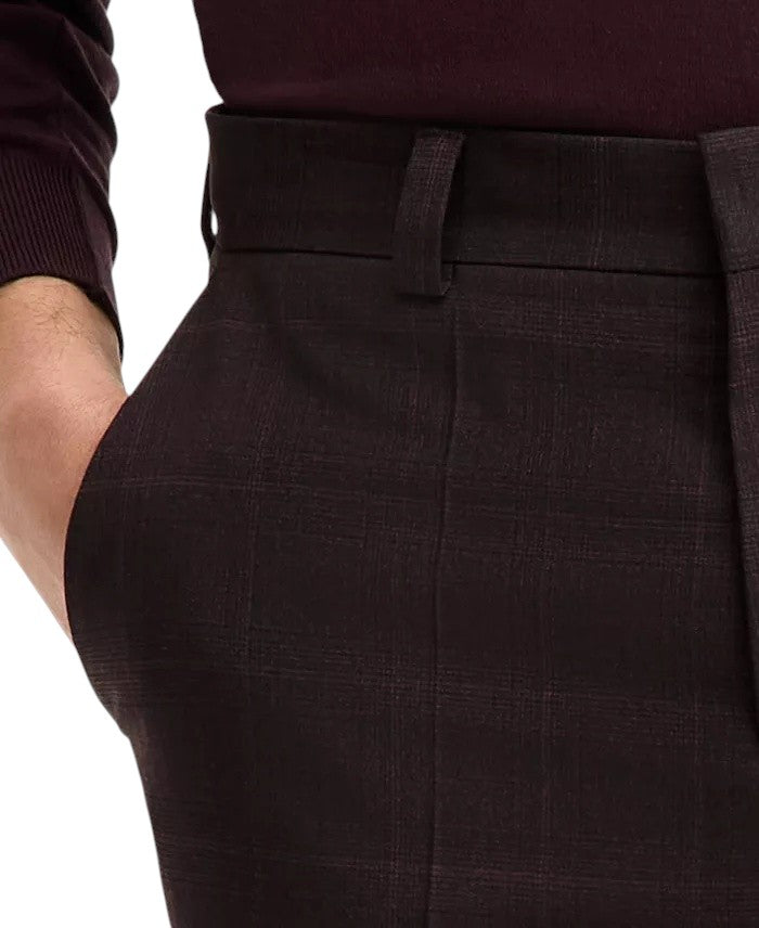 Hugo Boss Mens Modern fit Dress Pants 38 / 32 Red Plaid