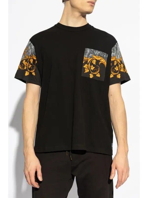 Versace Mens Regular Fit Barocco T Shirt XL Black / Gold