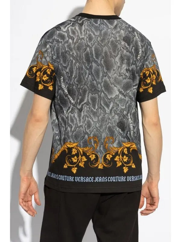 Versace Mens Regular Fit Barocco T Shirt XL Black / Gold