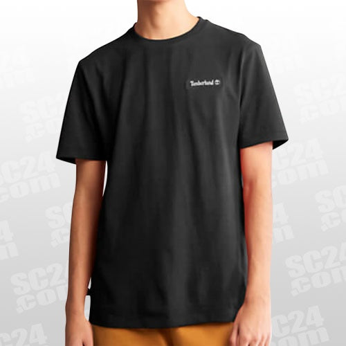 Timberland Mens Heavyweight Badge Short Sleeve T Shirt Black Black Small