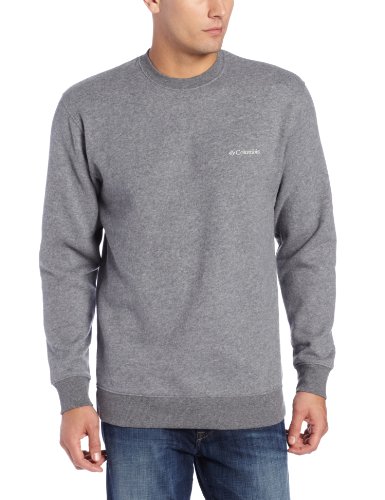 Columbia Hart Mountain Ii Crew  Charcoal Heather  Men's Clothing   Gray Medium
