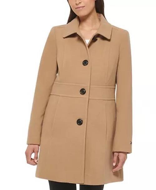 TOMMY HILFIGER Women's Peacoat Coat Camel XS Extra Small
