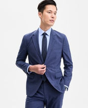 Hugo Boss Mens Modern fit Suit Jacket Blazer 40 R Mid Blue Plaid Stretch