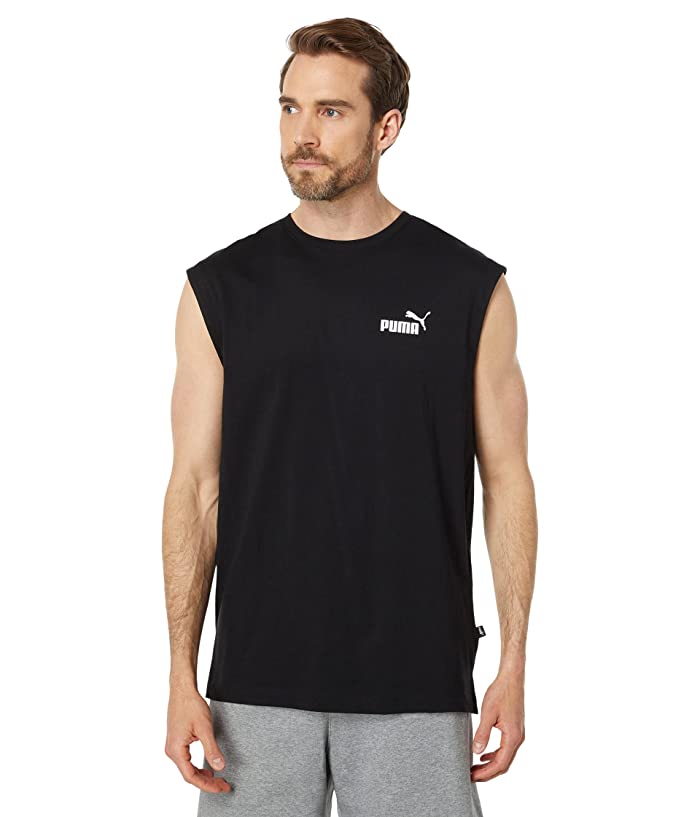 Puma Men Regular fit Sleeveless T-Shirt Shirt Small Black Solid