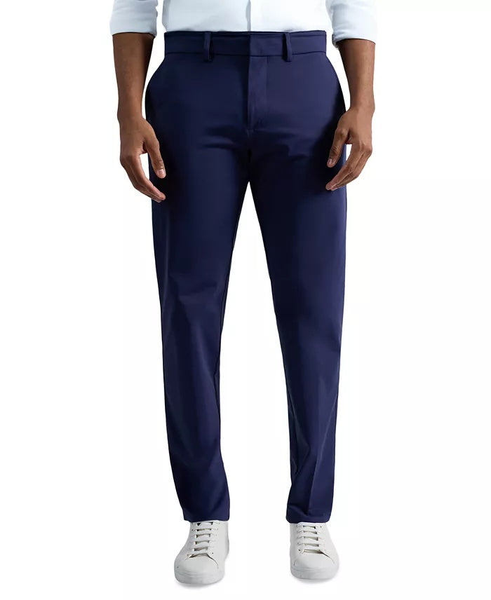 Kenneth Cole Mens Slim fit Dress Pants Knit 34 / 30 Navy  Blue Solid