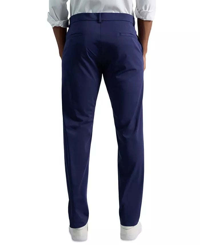 Kenneth Cole Mens Slim fit Dress Pants 34 / 32 Navy Blue Solid