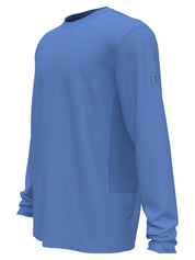 PGA TOUR Men's Mixed Media Sun Protective Long Sleeve Shirt All Aboard Blue XL