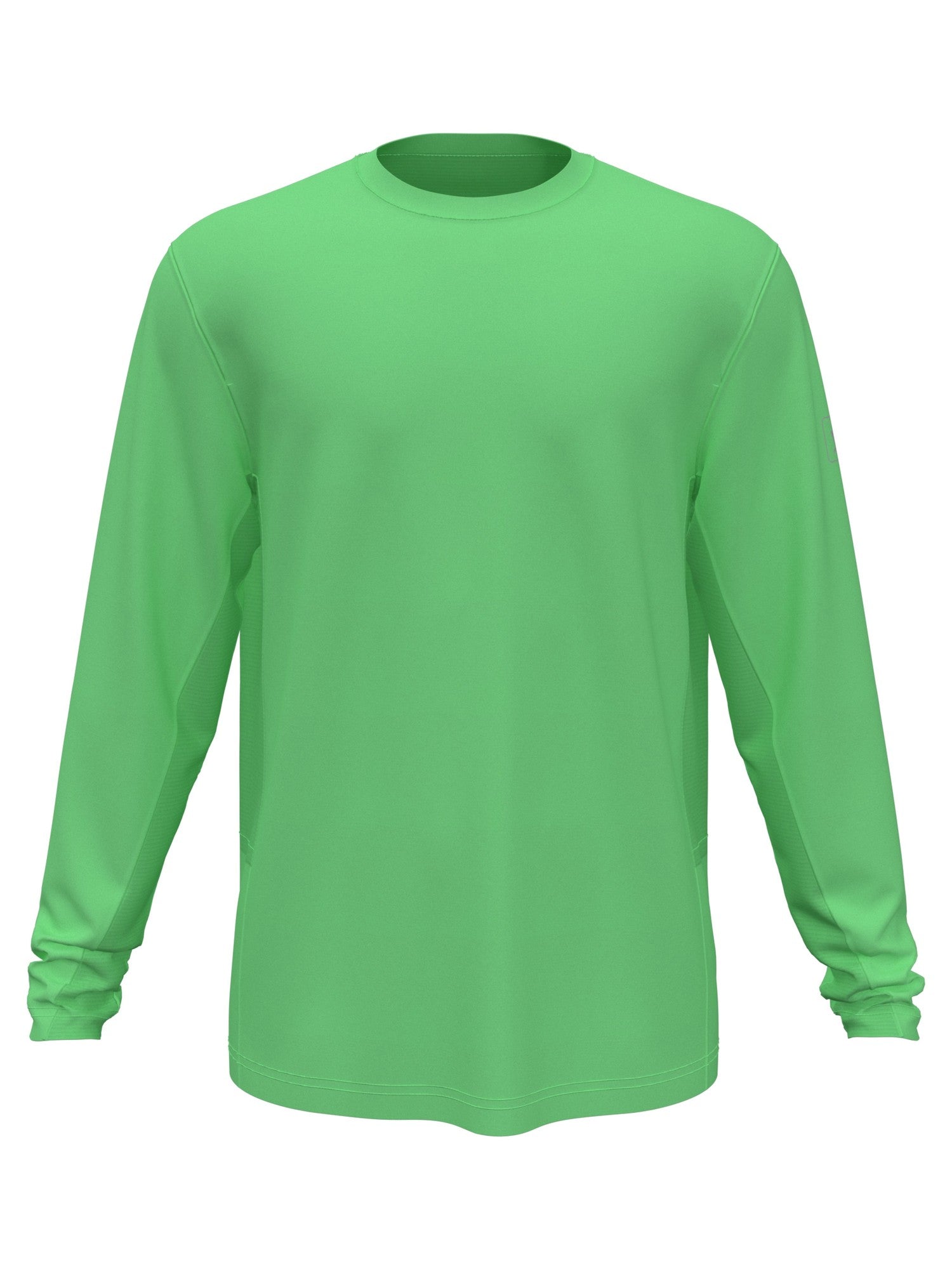 PGA TOUR Mens Mixed-Media Sun-Protective Long Sleeve Shirt Green XL