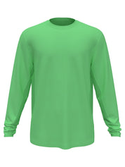 PGA TOUR Men's Mixed-Media Sun-Protective Long Sleeve Golf Shirt Green 2XL