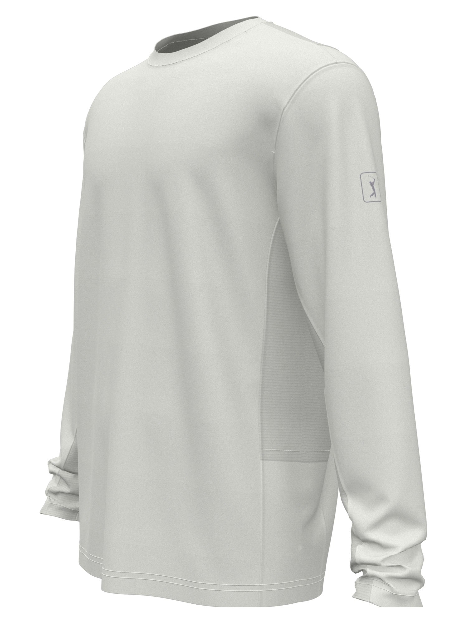 PGA TOUR Men's Mixed Media Sun Protection Long Sleeve Shirt White Small