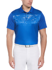 PGA TOUR Mens Athletic-Fit Short Sleeve Golf Polo Shirt Turkish Sea Small