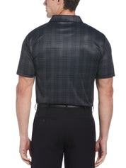 Pga Tour Mens Plaid Golf Polo Shirt Black Small
