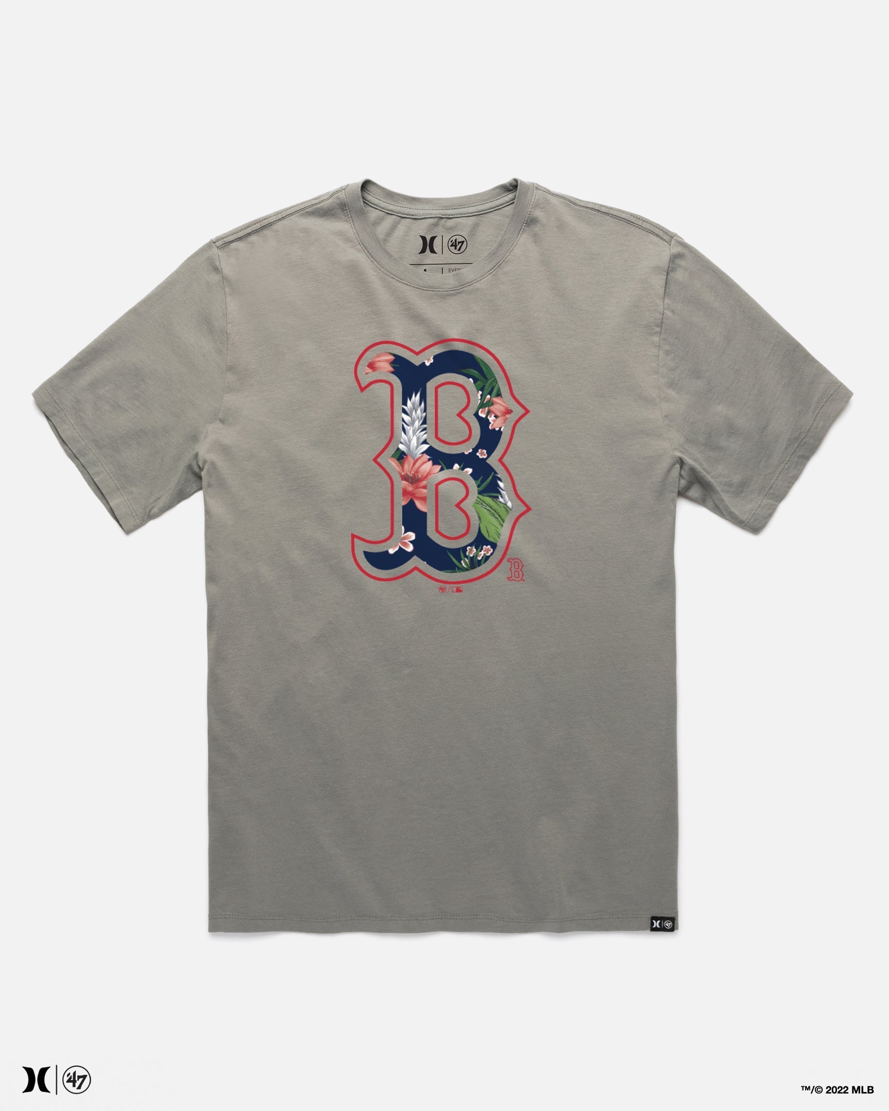 HURLEY Men's Boston Redsox Short Sleeve T-shirt Grey XL