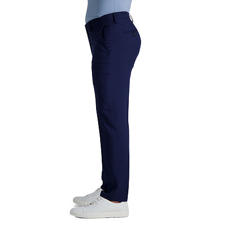 Haggar Mens Slim fit Dress Pants 32 / 29 Midnight Blue Solid