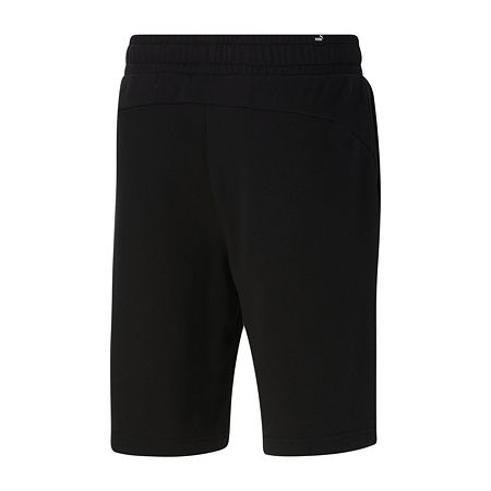 Puma Mens Logo Sport Shorts Elastic Waist Black White XXL