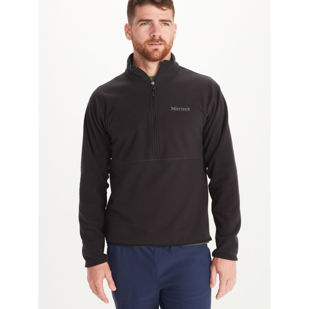 Marmot Mens Rocklin Half Zip Fleece Sweatshirt Black XXL
