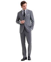 Dkny Mens Modern fit 3 Piece Vested Suit 54 R Pants 49 / 32 Gray Solid